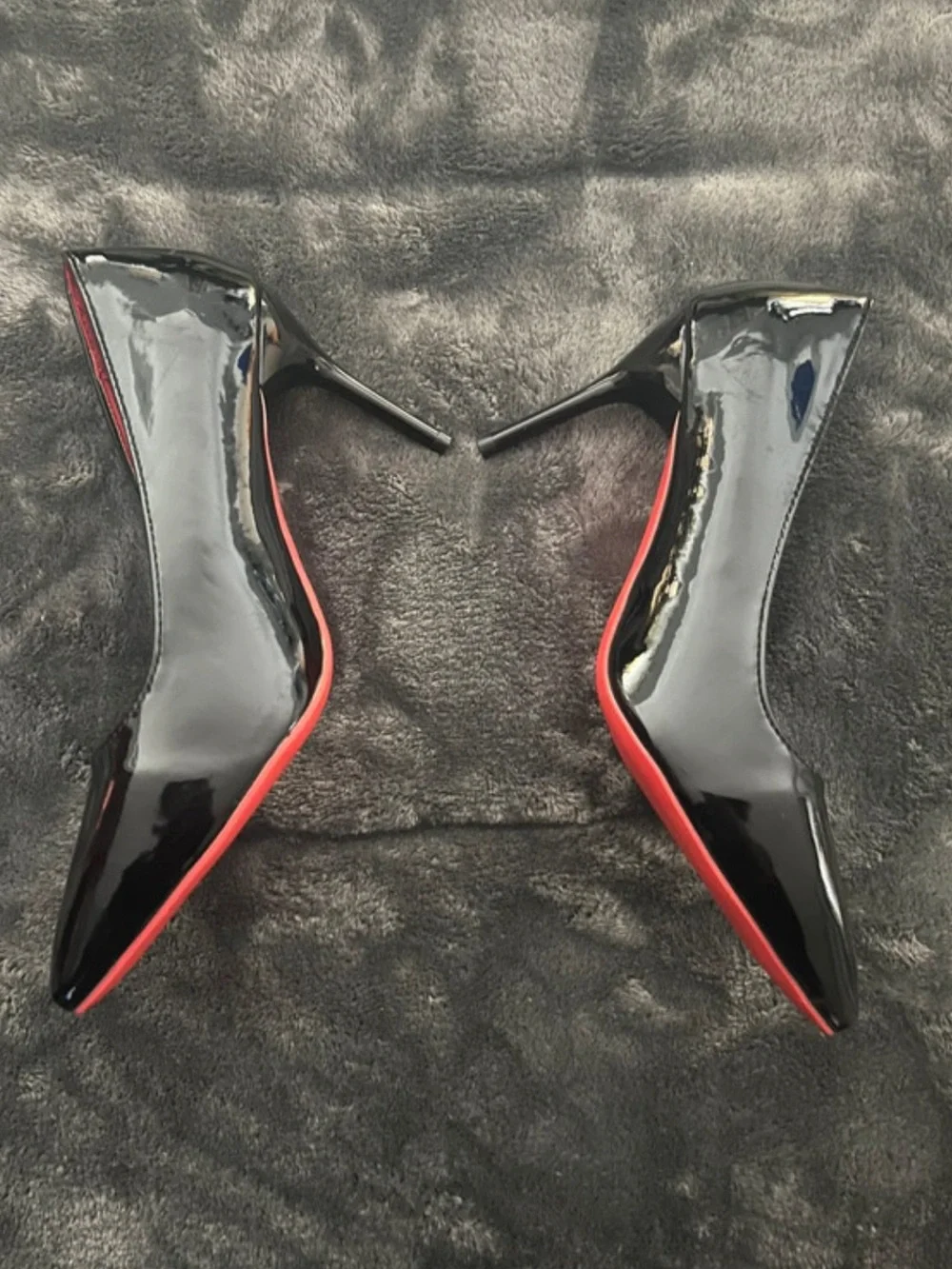 🍓RED BOTTOM HEELS 🍓Classic and Classy Black Patent Pointed-Toe Pumps NEW